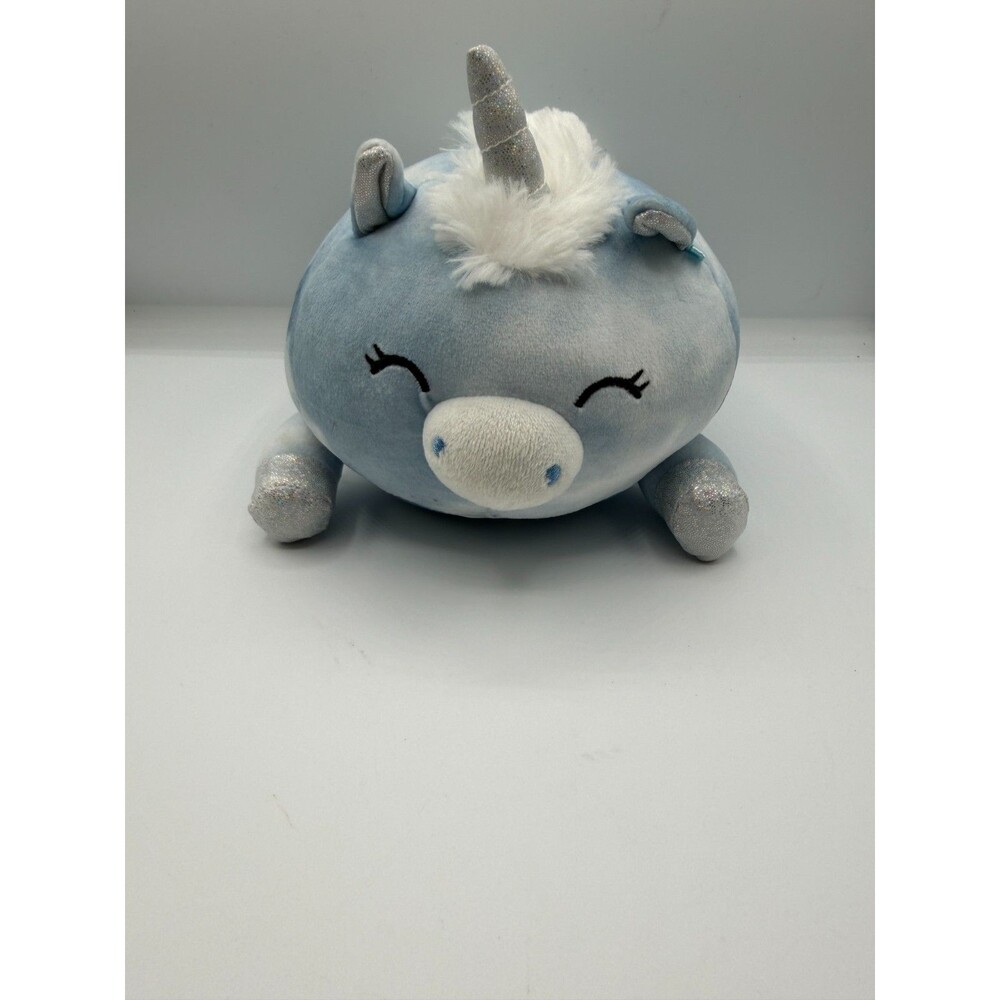 Squishmallows Kellytoy Blue Unicorn 7.5" Plush Silver Horn White Mane Toy
